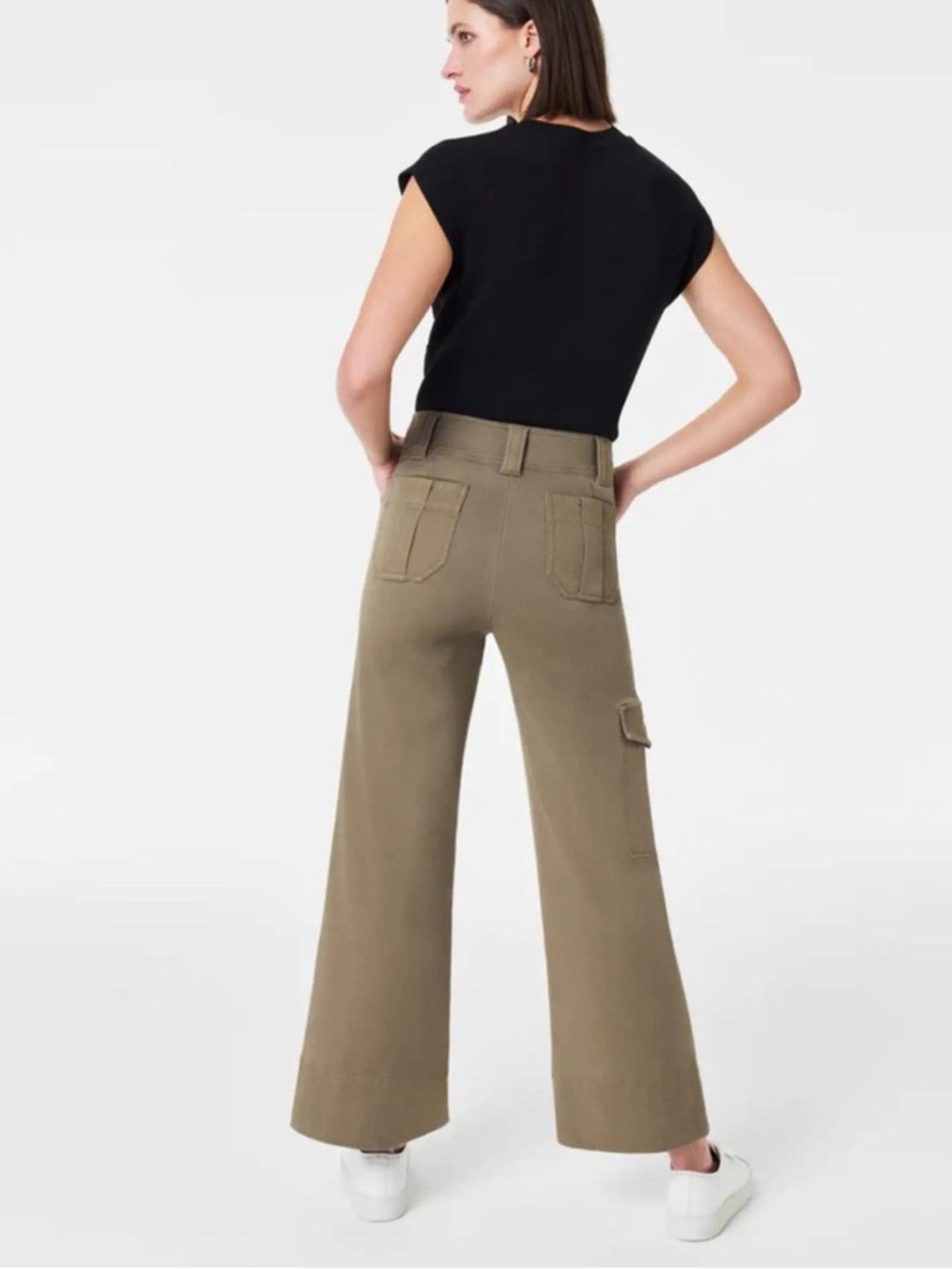 Spanx Stretch Twill Cargo Pants in Olive Size Medium - Picture 5 of 14